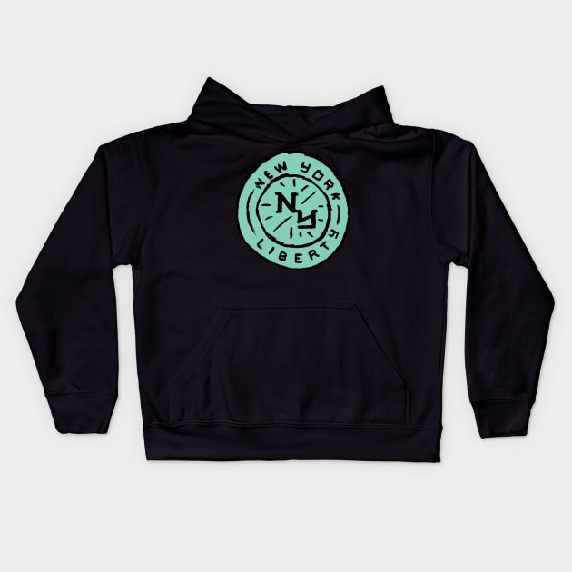 New York libeeerty 12 Kids Hoodie by Very Simple Graph